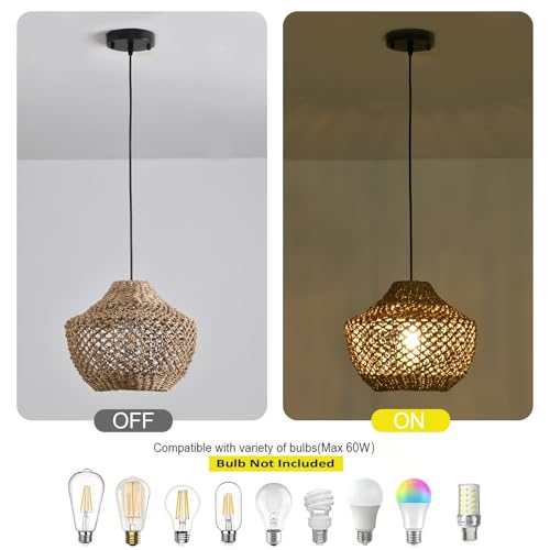 2 Pack Rattan Pendant Light (2 Count)