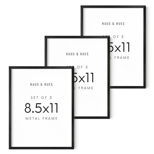8.5x11 Black Metal Picture Frames (3 Count)
