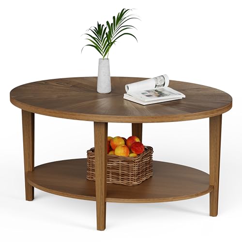 Solid Wood Oval Coffee Table for Living Room