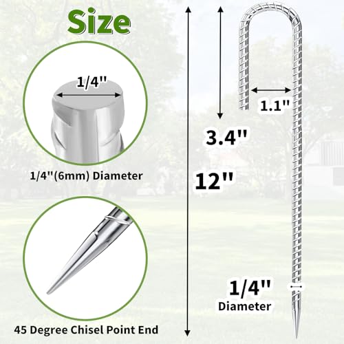 12 inch Fence Stakes Heavy Duty 50 (50 Count)