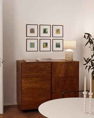 Walnut Square Frames Set of 6 (6 Count)