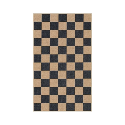Checkered Easy Jute 3x5 Outdoor Patio Rug