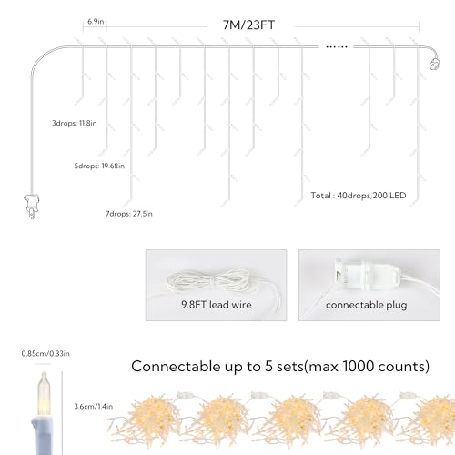 200 Christmas Icicle Lights (200 Count)
