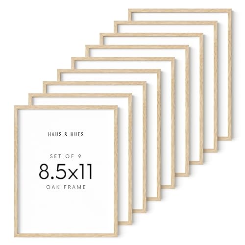 Beige Oak Wood 8.5x11 Picture Frame (9 Count)