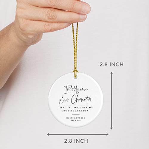 Round Ceramic Porcelain Christmas Tree Ornament for Teacher Thank You Appreciation Gift