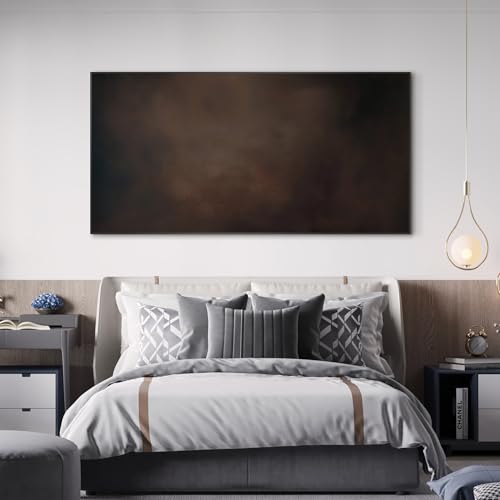 24"x46" Extra Large Framed Wall Art Dark Brown Abstract Moody Illustration for Home Living Room Bedroom Decor