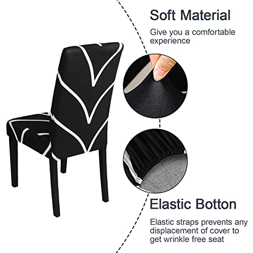 Black Chair Covers for Dining Room Set of 6