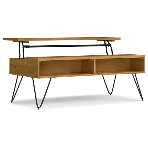 Hunter 48" Wide Rectangle Lift Top Coffee Table in Oak Veneer