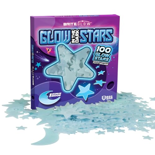 100 Pcs Glow in the Dark Stars with Moon (100 Count)