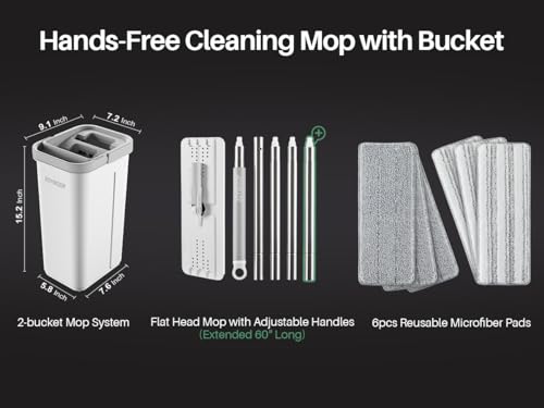 Microfiber Flat Mop System with Bucket
