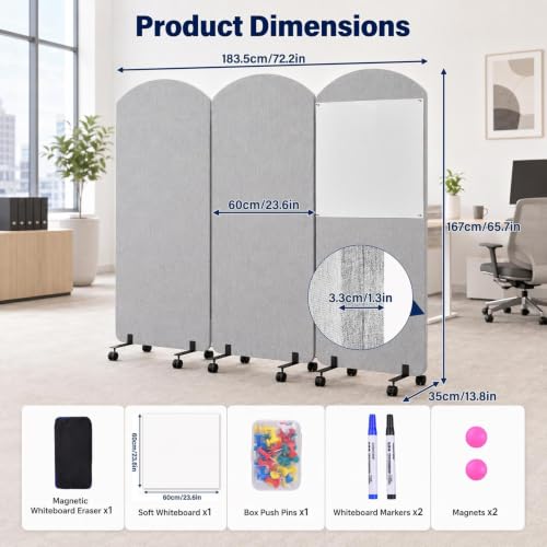 3 Panel Portable Office Partition