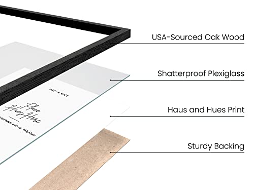 16x24 Black Oak Wood Picture Frames Set of 15