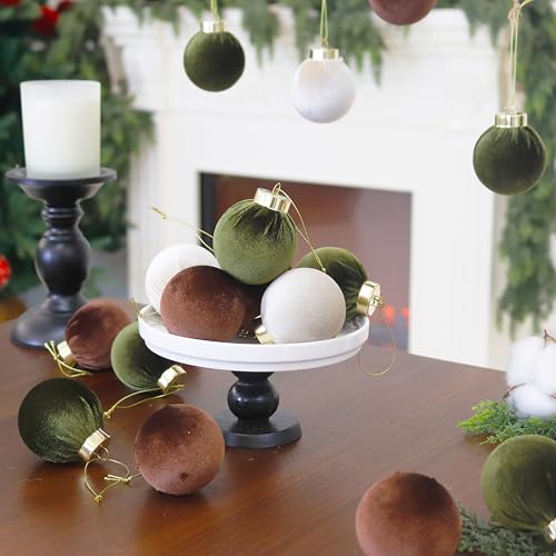 4IN Large Velvet Christmas Ornaments (6 Count)