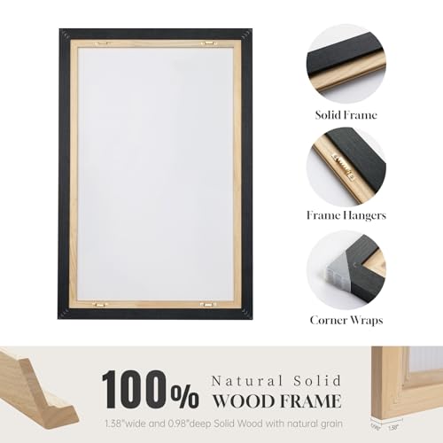 Extral Large Framed Black White Abstract Wall Art for Living Room