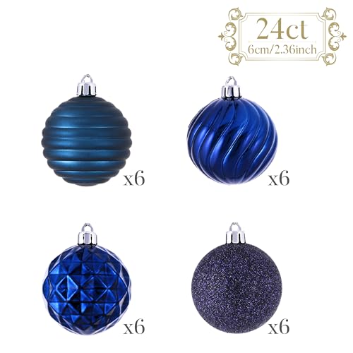 24ct Christmas Ornaments Tree Decorations Set 2.36 Inch (24 Count)