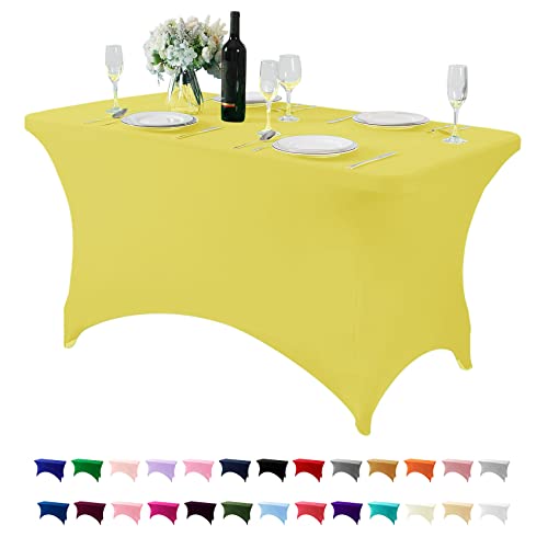 Spandex Table Cover for 4FT Table Universal Fitted Stretch Tablecloth for Party