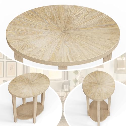 Solid Wood Oval Accent End Table
