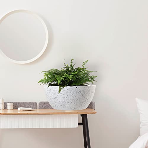 13 inch Large Hanging Planters Plant Pots for Outdoor Indoor Plants with Drainage Holes and Chain (2 Count)