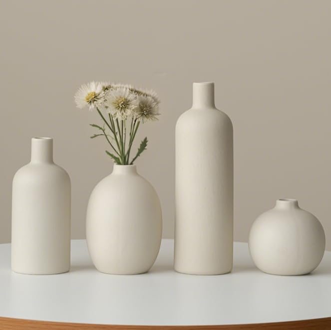 Modern Ceramic Vase Set (4 Count)