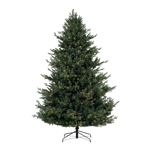 9ft Traditional Christmas Tree with Lights Realistic Classic Christmas Tree Prelit with 6230 Branch Tips 1000 Warm Lights and Metal Stand Aritificial