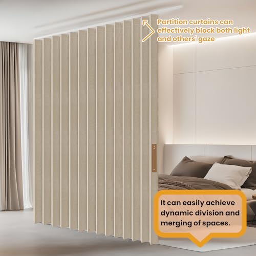ILRON Accordion Folding Room Partition with Ceiling Track