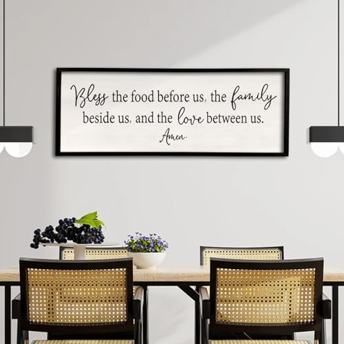 Dining Room Sign Wall Decor Bless the Food Before Us 40"X15"