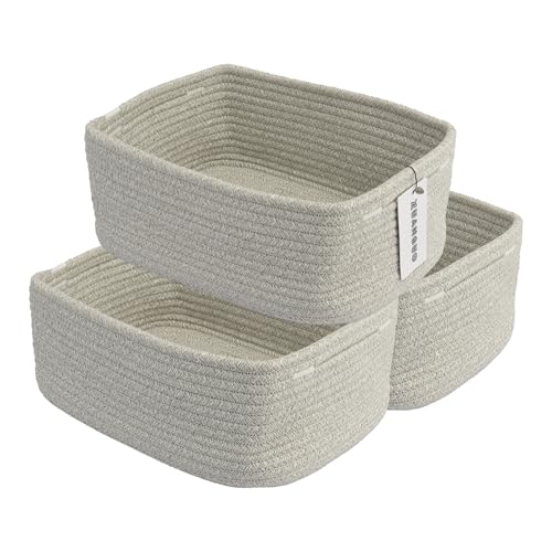 Small Woven Storage Baskets for Shelves (3 Count)