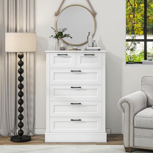 Odeekea White Dresser with 6 Drawers