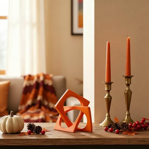 Orange Knot Statue for Coffee Table Centerpiece Decor