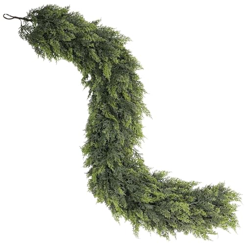 2PCS 5FT Lifelike Touch Artificial Cedar Garland for Mantle Christmas Decor (2 Count)