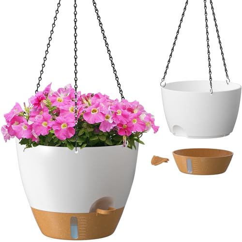 12 Inch Hanging Planters for Indoor Outdoor Plants (2 Count)