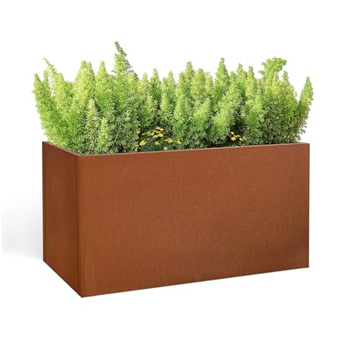 Corten Steel Planter Box 32" L x 12" W x 16" H Rectangular Outdoor Planter
