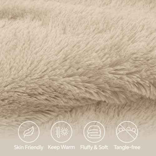 Beige Fluffy Comforter Set King