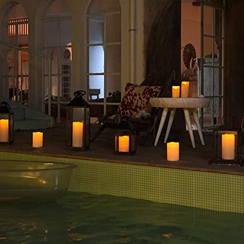 6" 8" 10" x 4" Waterproof Outdoor Flameless Candles (3 Count)