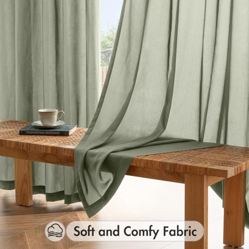 Sage Green Privacy Sheer Curtains 2 Panels 42W x 63L (2 Count)