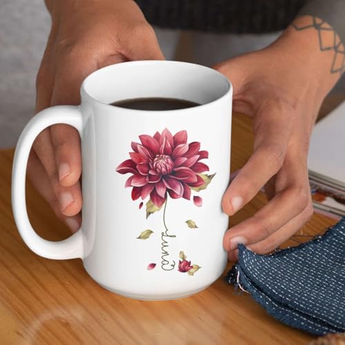 Dahlia Flower Design Coffee Mug