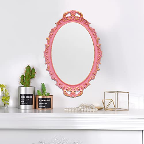 Vintage Decorative Pink Framed Mirror