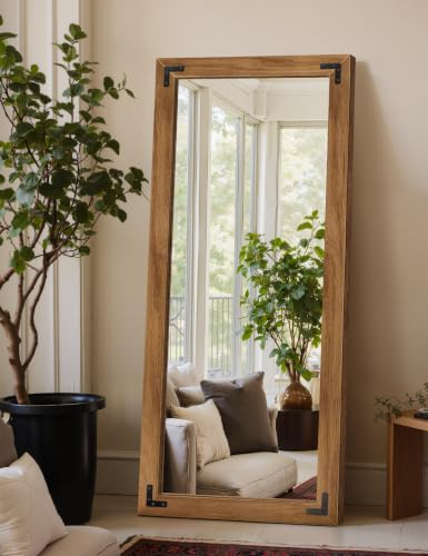 Wood Framed Full Length Mirror for Wall