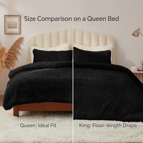 Black Fluffy Comforter Set King