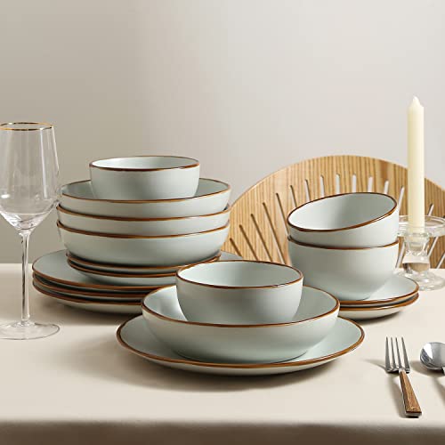 Brasa Stoneware 16 Piece Modern Dinnerware Set