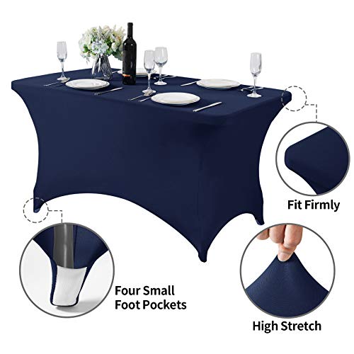 Spandex Table Cover for 4FT Table Universal Fitted Stretch Tablecloth for Party