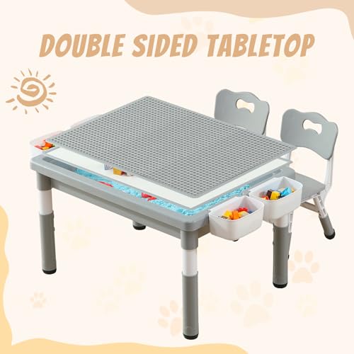 Multi Functional Kids Table and 2 Chairs Set (3 Count)