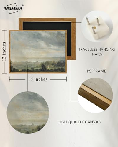 Framed Canvas Wall Art Vintage Decor