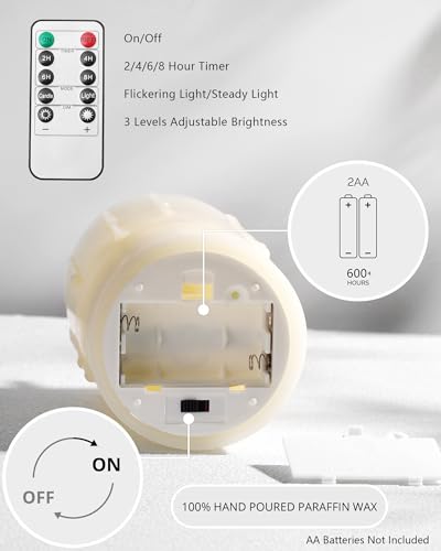 Ivory Real Wax Made Wax Drip LED Flameless BBattery (3 Count)