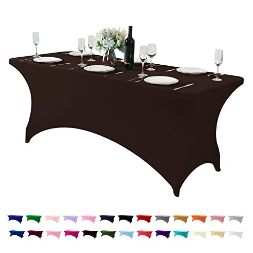 Spandex Table Cover for 6Ft or 4fT or 8ft Table Universal Fitted Stretch Tablecloth for Party