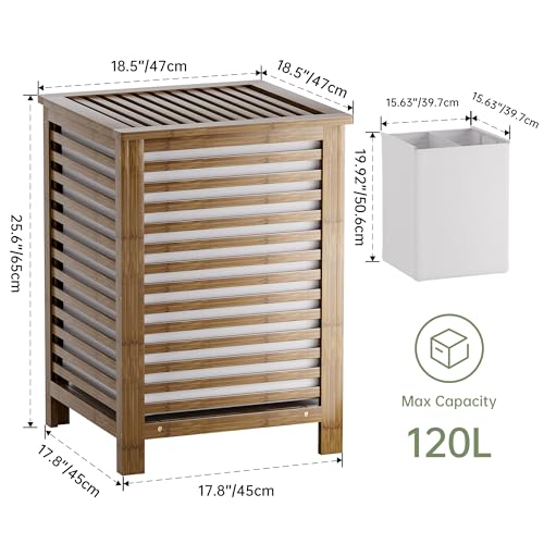 Double Laundry Hamper with Lid