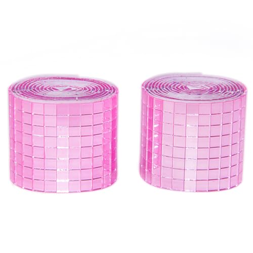 Pink Self Adhesive Glass Mirror Mosaic Tiles
