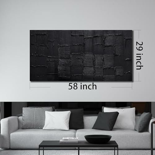 Large Abstract Pictures Wall Decor for Living Room Black Hand