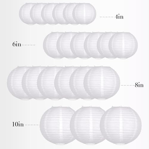21 Pack White Paper Lanterns (21 Count)