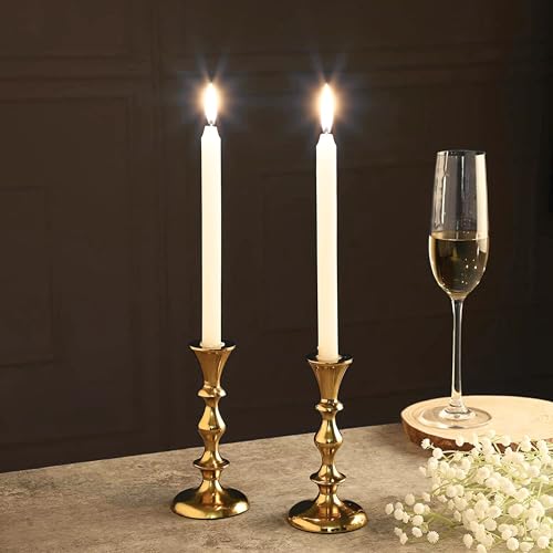 Gold Candle Holders Set of 2 Decorative Centerpiece Table Candlesticks Holders for Taper Candles Home Decor Easter Candle Holders for Dinner Party Wedding Decorations